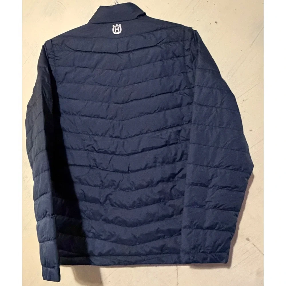 Husqvarna Xplorer Uplegga Mens Convertible Puffer Jacket Vulcan Navy Blue S NEW